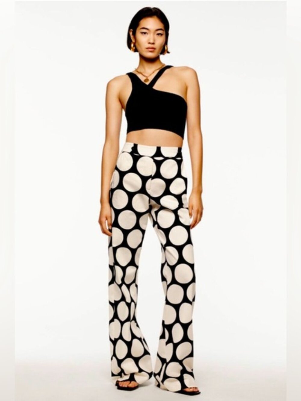 Zara Studio Wide Leg Polka Dot Trousers Limited Edition XS